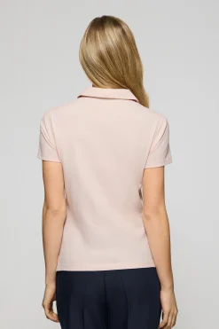 Polo Pereira rosa de cinco botones con bordado Rigby Go