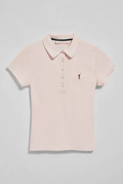 Polo Pereira rosa de cinco botones con bordado Rigby Go