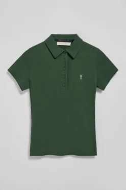 Polo Pereira verde botella de cinco botones con bordado Rigby Go