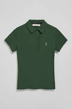 Polo Pereira verde botella de cinco botones con bordado Rigby Go