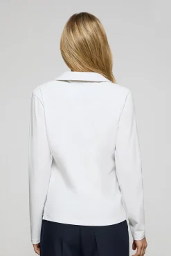 Polo Pia blanco sin botones con logo Polo Club engomado