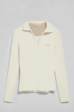 Polo Pia color crudo sin botones con logo Polo Club engomado