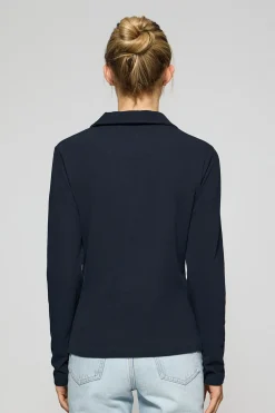 Polo Pia navy sin botones con logo Polo Club engomado
