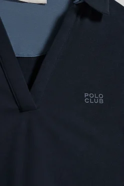 Polo Pia navy sin botones con logo Polo Club engomado
