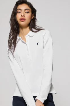Polo Priyanka blanco de cinco botones con bordado Rigby Go