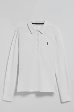 Polo Priyanka blanco de cinco botones con bordado Rigby Go
