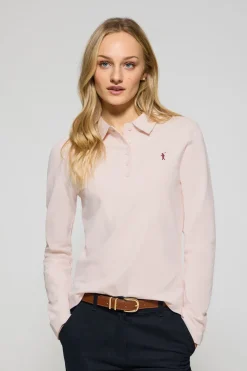 Polo Priyanka rosa de cinco botones con bordado Rigby Go