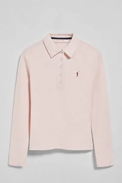 Polo Priyanka rosa de cinco botones con bordado Rigby Go