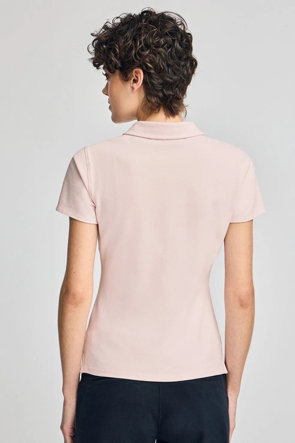 Polo rosa de manga corta de algodón y bordado Rigby Best
