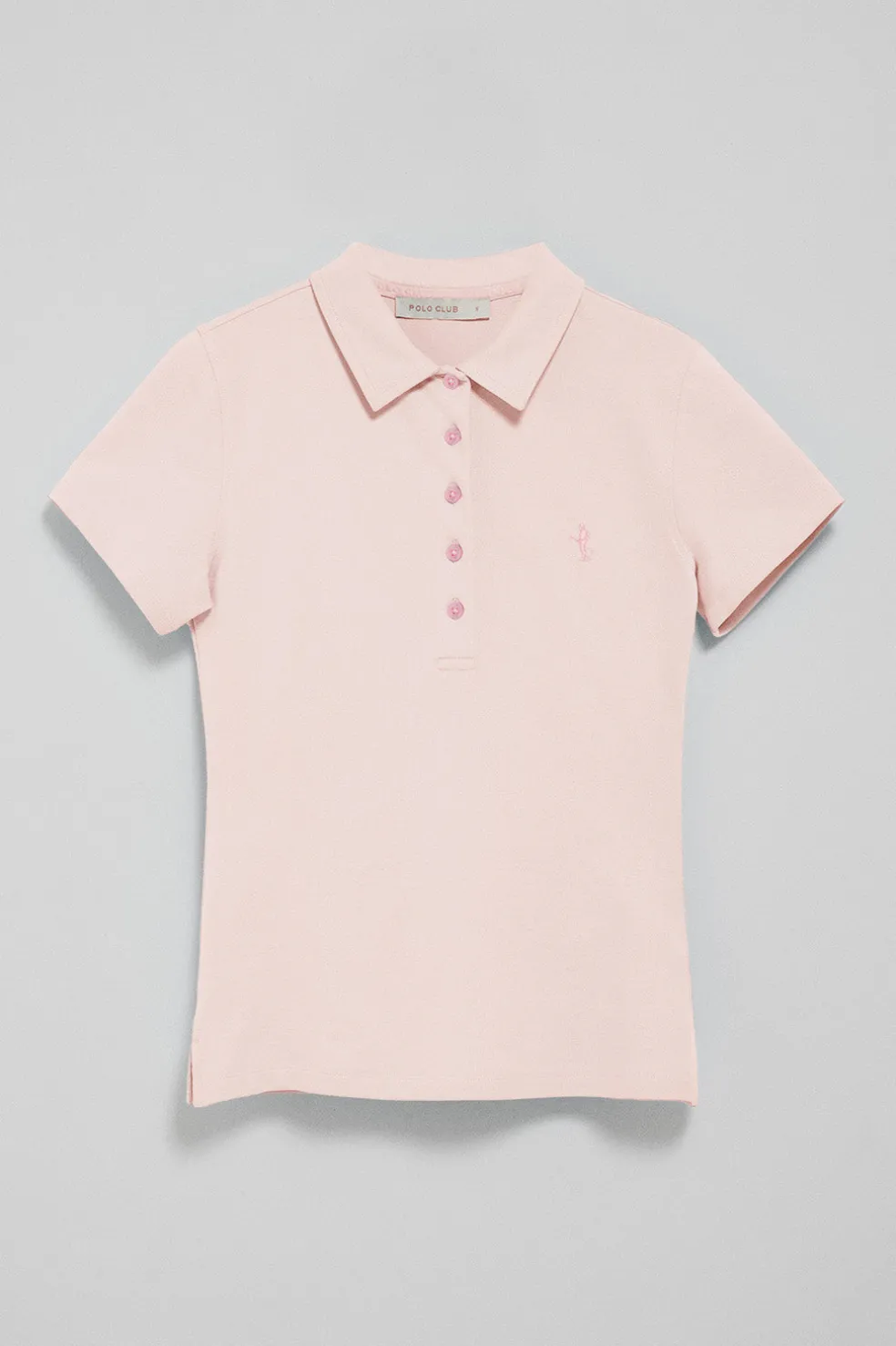 Polo rosa de manga corta de algodón y bordado Rigby Best