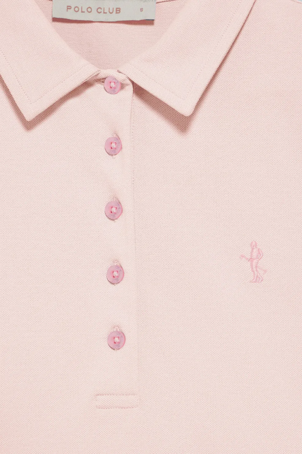 Polo rosa de manga corta de algodón y bordado Rigby Best