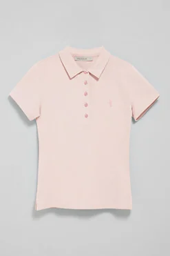 Polo rosa de manga corta de algodón y bordado Rigby Best