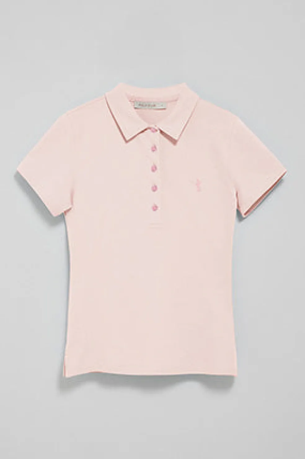 Polo rosa de manga corta de algodón y bordado Rigby Best