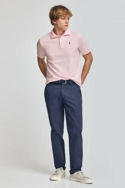 Polo rosa de manga corta y tres botones con logo bordado Rigby Go