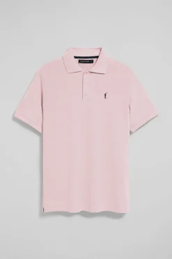 Polo rosa de manga corta y tres botones con logo bordado Rigby Go