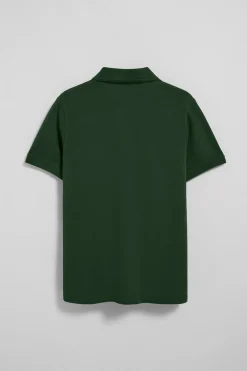Polo verde botella de manga corta y tres botones con logo bordado Rigby Go