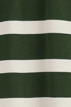 Polo verde botella Genova de rayas con monograma bordado