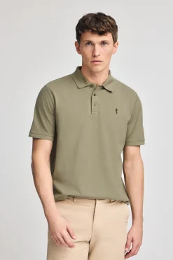 Polo verde claro de piqué de manga corta y bordado Rigby Best