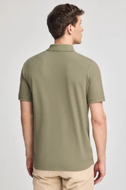 Polo verde claro de piqué de manga corta y bordado Rigby Best