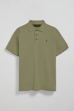 Polo verde claro de piqué de manga corta y bordado Rigby Best