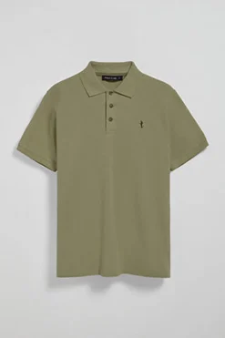 Polo verde claro de piqué de manga corta y bordado Rigby Best
