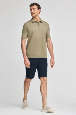 Polo verde claro Esko con cremallera y monograma bordado