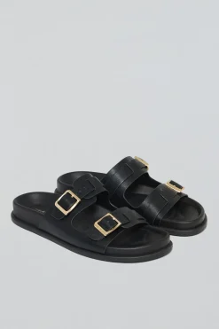 Sandalia bio negra Blake con hebillas