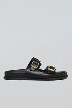 Sandalia bio negra Blake con hebillas