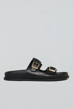 Sandalia bio negra Blake con hebillas