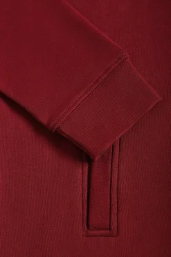 Sudadera abierta de cuello elevado granate con logo Rigby Go