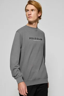 Sudadera asfalto cuello redondo con logotipo Polo Club
