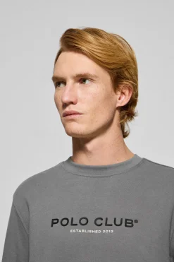 Sudadera asfalto cuello redondo con logotipo Polo Club