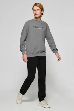 Sudadera asfalto cuello redondo con logotipo Polo Club