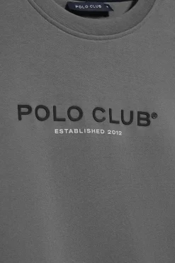 Sudadera asfalto cuello redondo con logotipo Polo Club