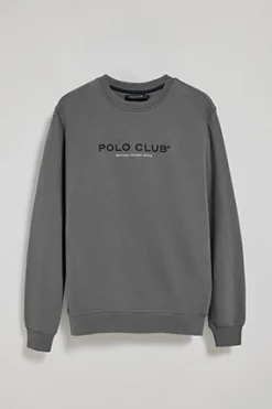 Sudadera asfalto cuello redondo con logotipo Polo Club