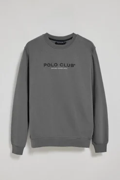 Sudadera asfalto cuello redondo con logotipo Polo Club