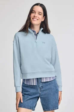 Sudadera azul claro boxy fit con logo engomado Polo club
