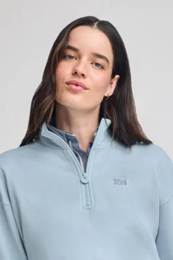 Sudadera azul claro boxy fit con logo engomado Polo club