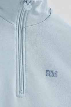 Sudadera azul claro boxy fit con logo engomado Polo club
