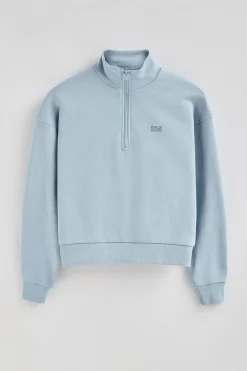 Sudadera azul claro boxy fit con logo engomado Polo club