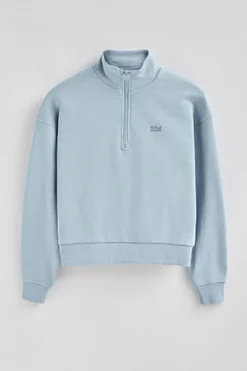 Sudadera azul claro boxy fit con logo engomado Polo club