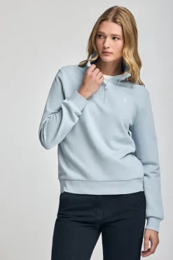 Sudadera azul claro de media cremallera y bordado Rigby Go