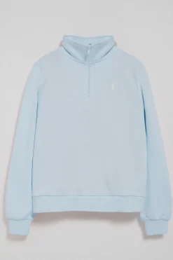 Sudadera azul claro de media cremallera y bordado Rigby Go