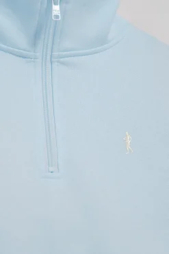 Sudadera azul claro de media cremallera y bordado Rigby Go
