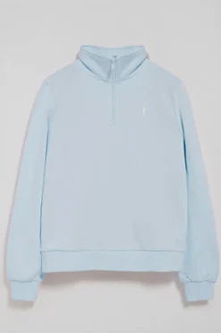 Sudadera azul claro de media cremallera y bordado Rigby Go
