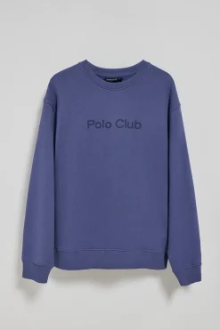 Sudadera azul de cuello redondo con logotipo Polo Club