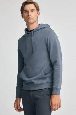Sudadera azul denim con capucha de corte regular con logo Rigby Go