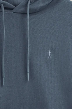 Sudadera azul denim con capucha de corte regular con logo Rigby Go