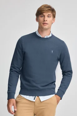 Sudadera azul denim de corte relajado con logo Rigby Go