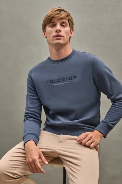 Sudadera azul denim de corte relajado Established 2012 Polo Club